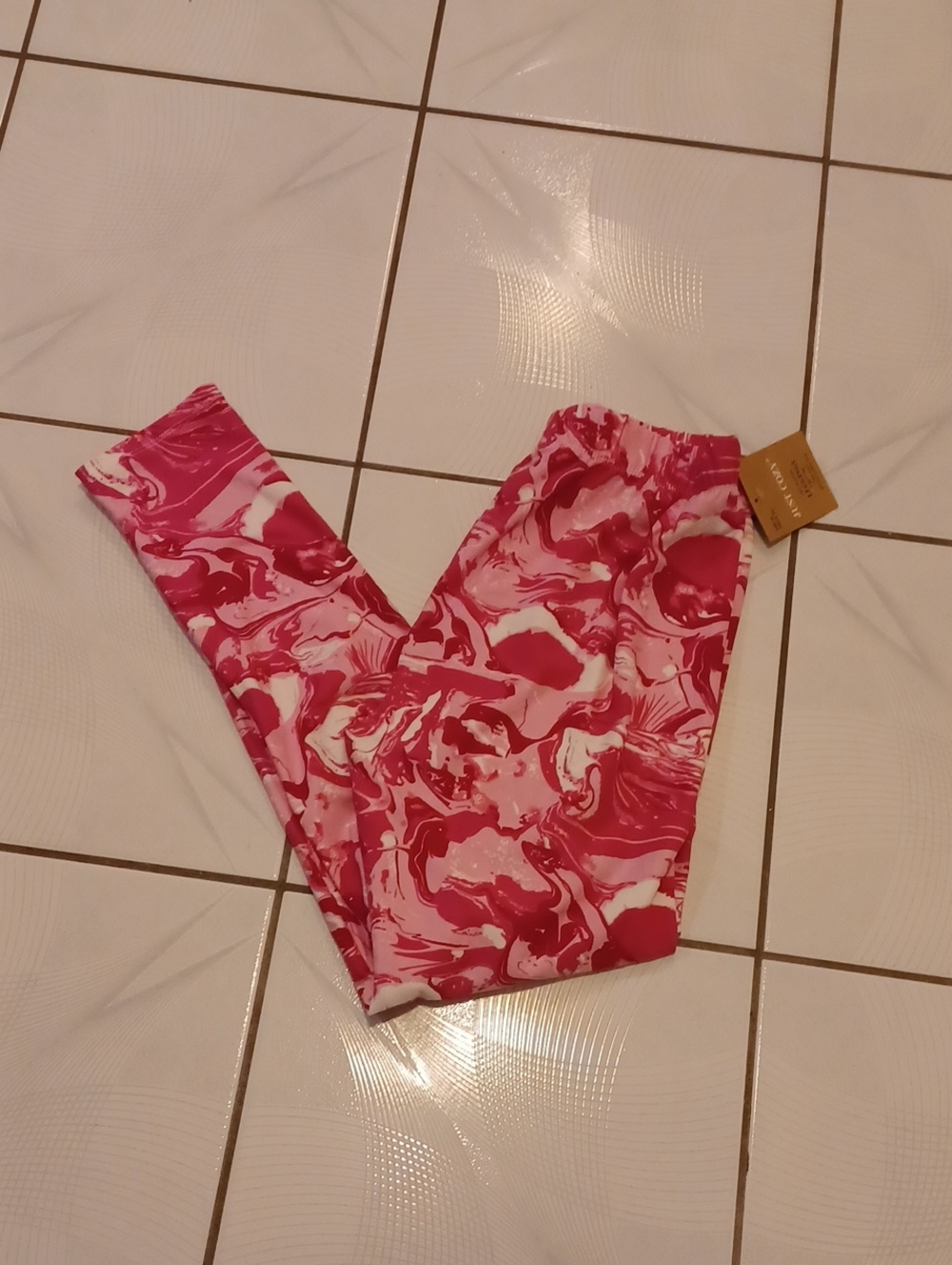2/$50 New Just Cozy Pink Swirl Leggings - Size XL